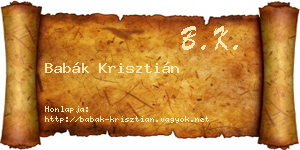 Babák Krisztián névjegykártya